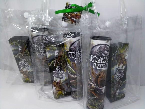 Kit Sacolinha Cristal + Domino + Pega Varetas Dinossauro