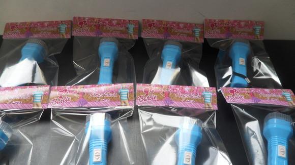Mini Lanterna Personalizado com Tema Barbie e Ken