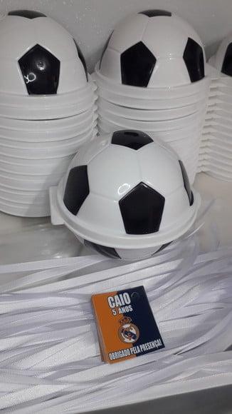 Pote Bola de Futebol 380,0 ml + Saquinho + Tag + Fita Cetim
