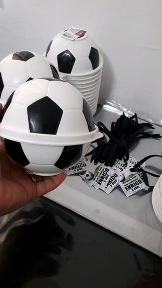 Pote Bola de Futebol 380,0 ml + Saquinho + Tag + Fita Cetim