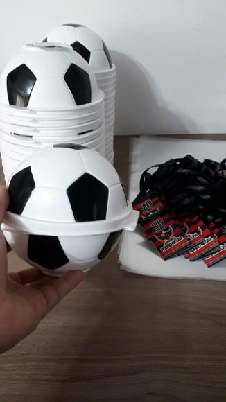Pote Bola de Futebol 380,0 ml + Saquinho + Tag + Fita Cetim