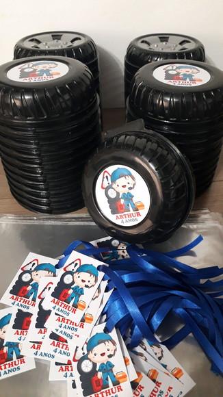 Pote Roda Plasútil Personalizado no Tema da Sua Festa