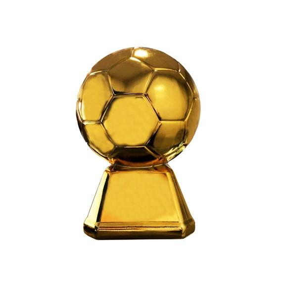 Troféu Bola Dourada de Plastico 11,7 x 11,7 x 16,8cm