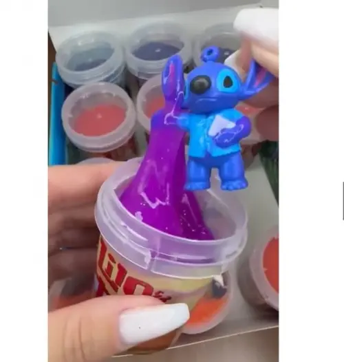 Amoeba Surpresa com Saquinho Tag e Fita Cetim Stitch
