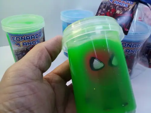 Amoeba Surpresa com Saquinho Tag e Fita Cetim Homem Aranha