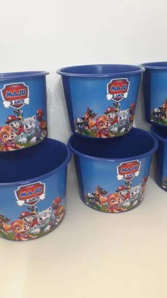 Balde de Pipoca Várias Cores de 1,5l Tema Patrulha Canina