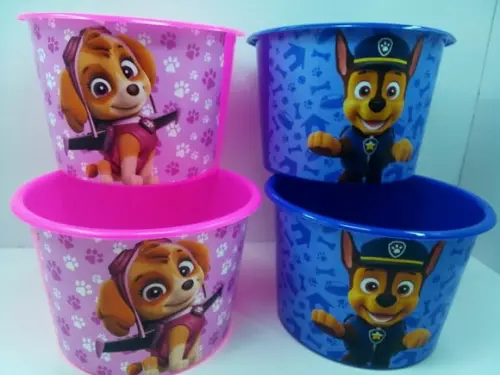 Balde de Pipoca Várias Cores de 1,5l Tema Patrulha Canina