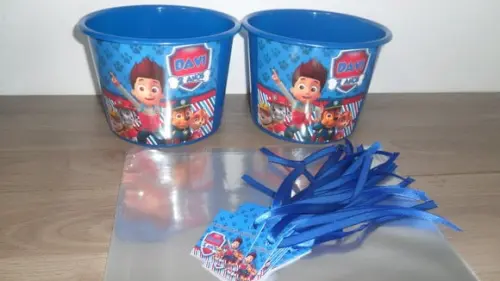Balde de Pipoca Várias Cores de 1,5l Tema Patrulha Canina
