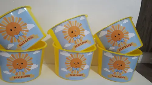 Balde de Pipoca Várias Cores de 1,5l Tema Raio de Sol