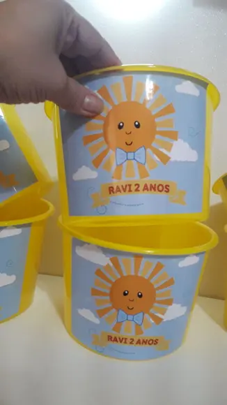 Balde de Pipoca Várias Cores de 1,5l Tema Raio de Sol