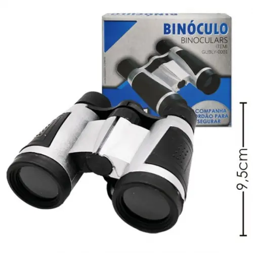 Binoculo Cor Prata com Detalhes em Preto