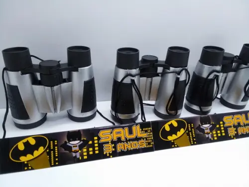 Binoculo Cor Prata com Detalhes em Preto Tema Batman