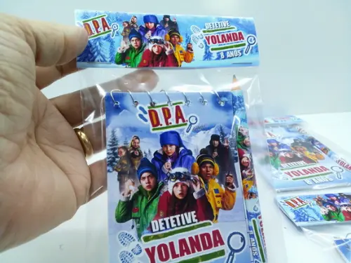 Bloquinho + Mini Lápis + Lapela Personalizada Dpa
