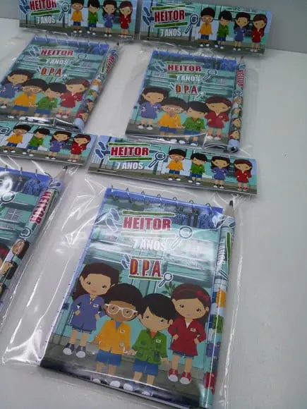 Bloquinho + Mini Lápis + Lapela Personalizada Dpa