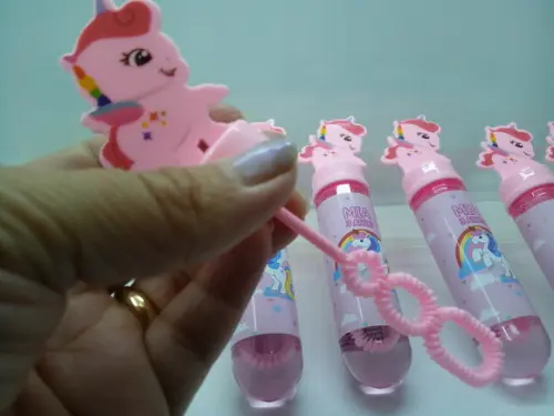 Bolha de Sabão com Líquido Tema Unicornio