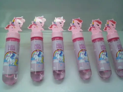 Bolha de Sabão com Líquido Tema Unicornio