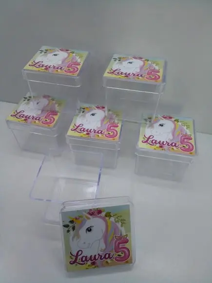 Caixa Acrílica 4x4cm Personalizado em Qualquer Tema