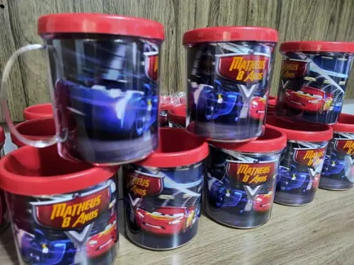 Caneca para Personalizada com Papel Fotografico Tema Carros