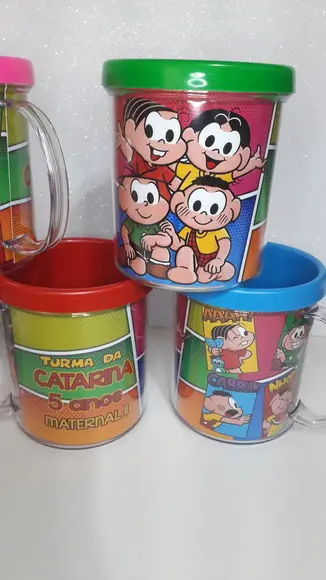 Caneca Personalizada com Papel Fotografico Turma da Monica