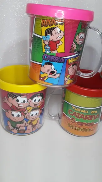 Caneca Personalizada com Papel Fotografico Turma da Monica