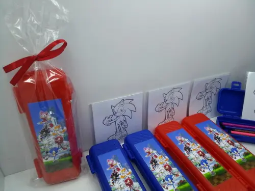 Canetinha Hidrografica com 6 Cores + Desenhos Sonic
