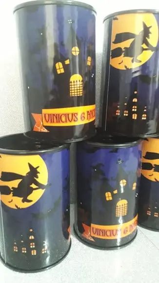 Cofre de Papelão Personalizado Tema Dia das Bruxas