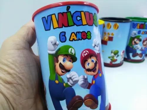 Cofre de Papelão Personalizado Tema Super Mario