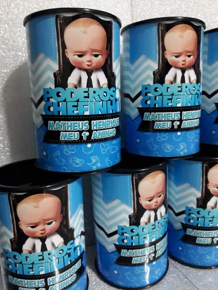 Cofre de Papelão Personalizado Tema Poderoso Chefinho