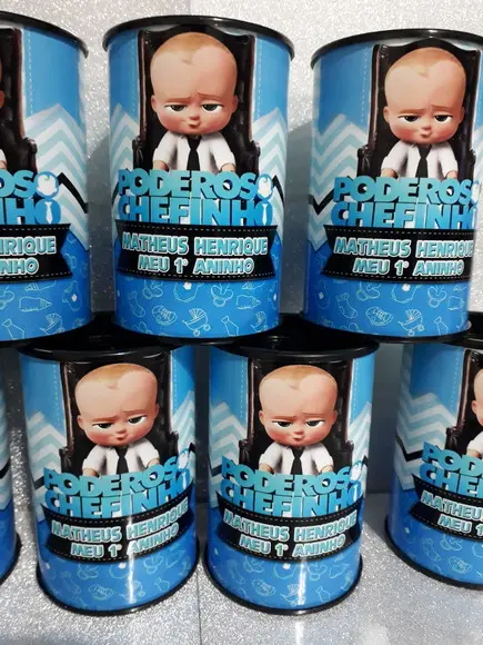 Cofre de Papelão Personalizado Tema Poderoso Chefinho