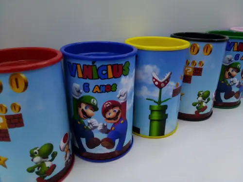 Cofre de Papelão Personalizado Tema Super Mario