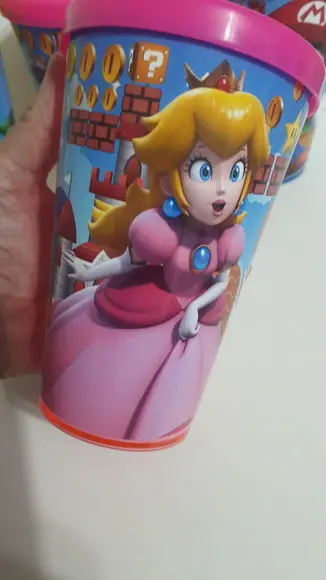Copo Acrílico Personalizado com Canudo 500ml Mario Bros