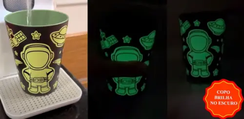 Copo Neon Que Brilha no Escuro Imagens Sortidas