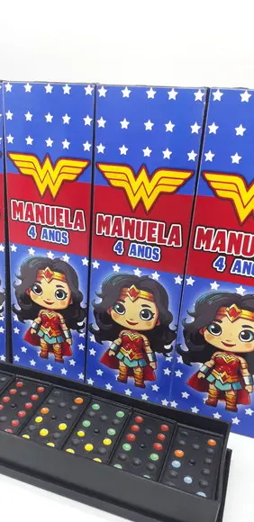 Domino Personalizado Tema Mulher Maravilha Baby