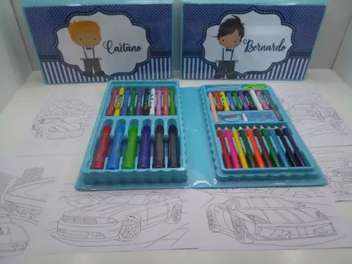 Estojo de Colorir com 48 Peças Pajem ou Dama