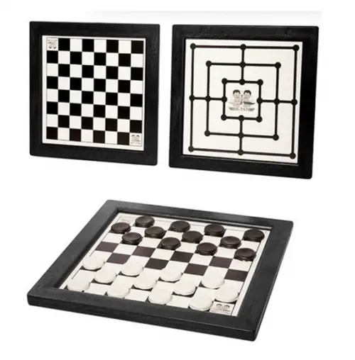 Jogo de Dama-trilha Tabuleiro + Saquinho + Tag + Fita Cetim