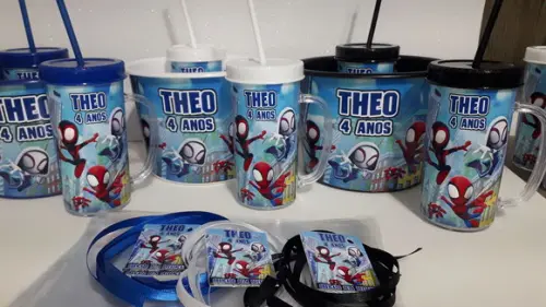 Kit Balde de Pipoca 1,5l + Copo com Tampa e Canudo