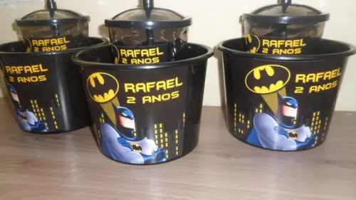 Kit Balde de Pipoca 1,5l + Copo com Tampa e Canudo Batman