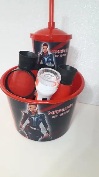 Kit Balde+ Copo + Binoculo + Lanterna + Lupa Viuva Negra
