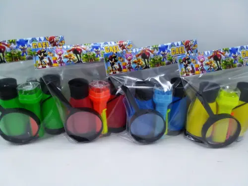 Kit Binoculo + Lanterna + Lupa Personalizado Tema Sonic