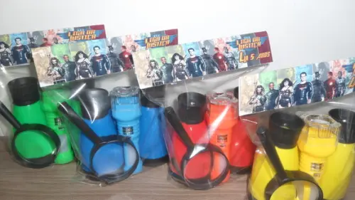 Kit Binoculo + Lanterna + Lupa Tema Liga da Justiça