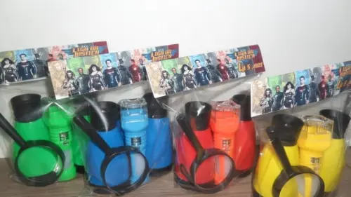 Kit Binoculo + Lanterna + Lupa Tema Liga da Justiça