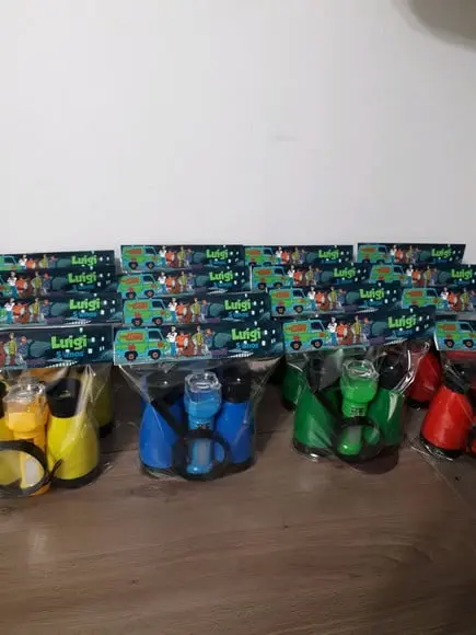 Kit Binoculo + Lanterna Colorida + Lupa Personalizado Scooby