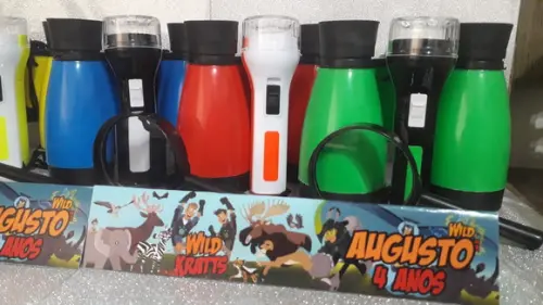Kit Binoculo + Lanterna Colorida + Lupa Tema Kratts