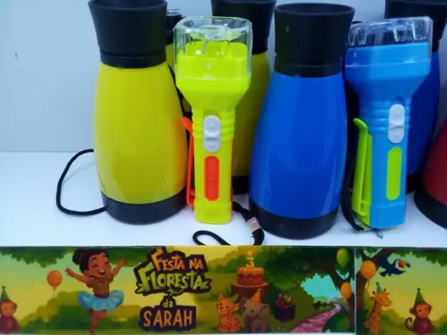 Kit Binoculo + Lanterna Cores Sortidas Festa na Floresta