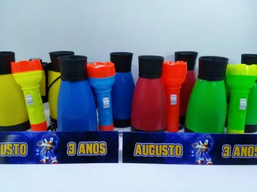 Kit Binoculo + Lanterna Tema Sonic