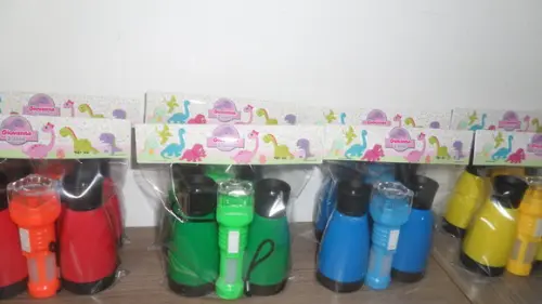 Kit Binoculo e Lanterna Personalizado Dinossauro Menina