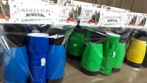 Kit Binoculo e Lanterna Personalizado Tema Acampamento
