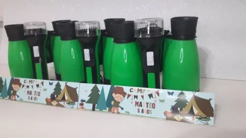 Kit Binoculo e Lanterna Personalizado Tema Acampamento