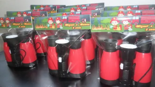 Kit Binoculo e Lanterna Personalizado Tema Bombeiro