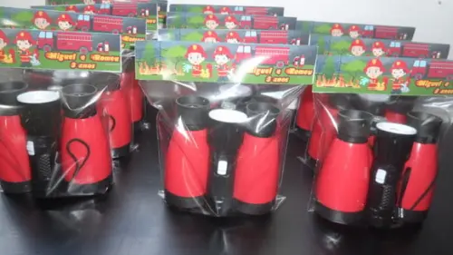 Kit Binoculo e Lanterna Personalizado Tema Bombeiro